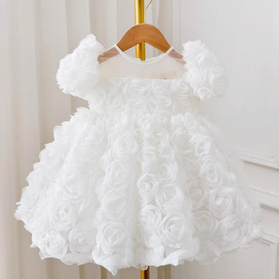Vestido Infantil Branco Floral