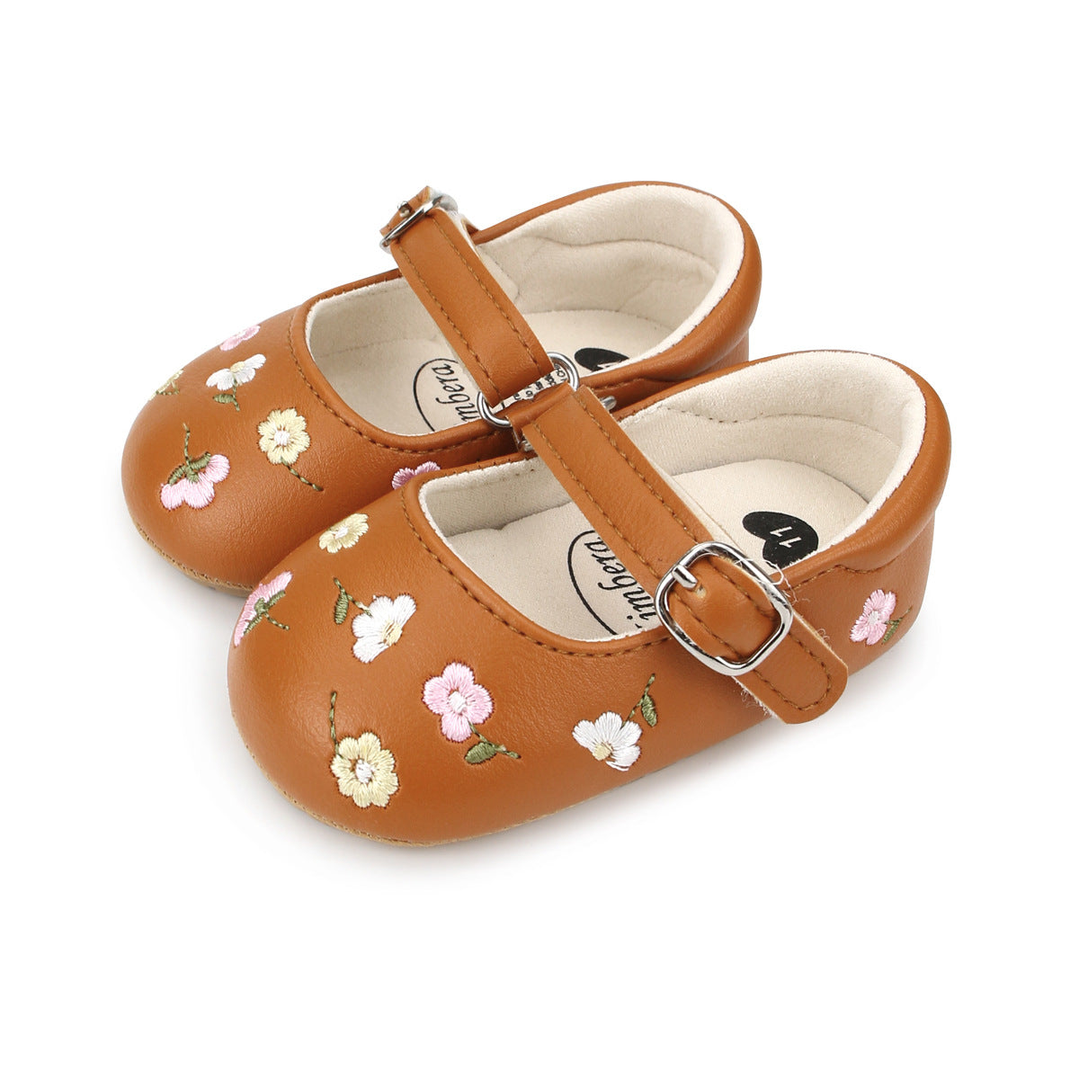 Sapato Infantil Feminino Bordado Florzinhas