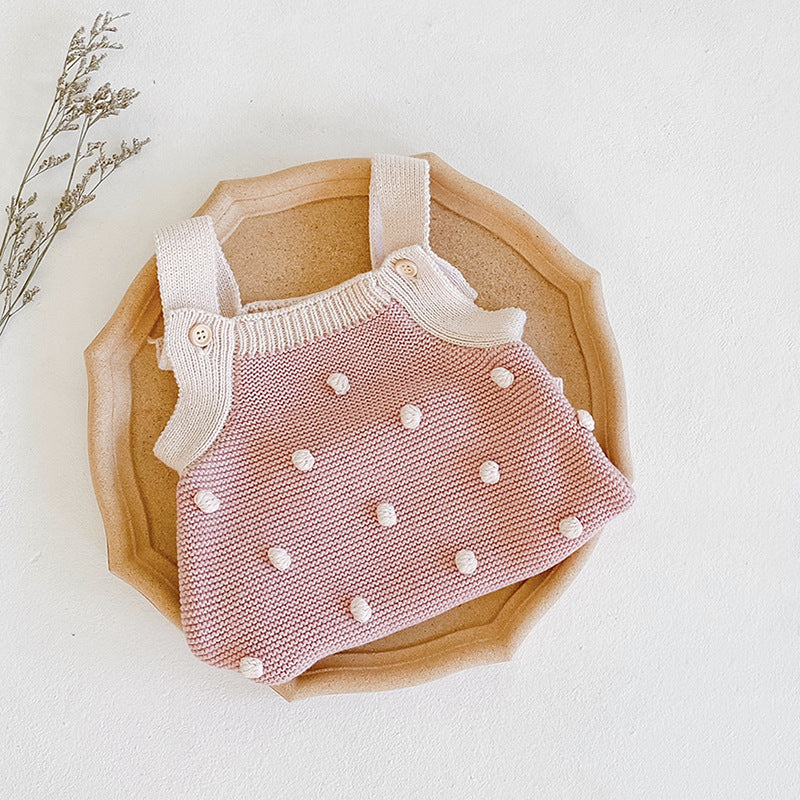 Body Infantil de Tricô Pompomzinhos