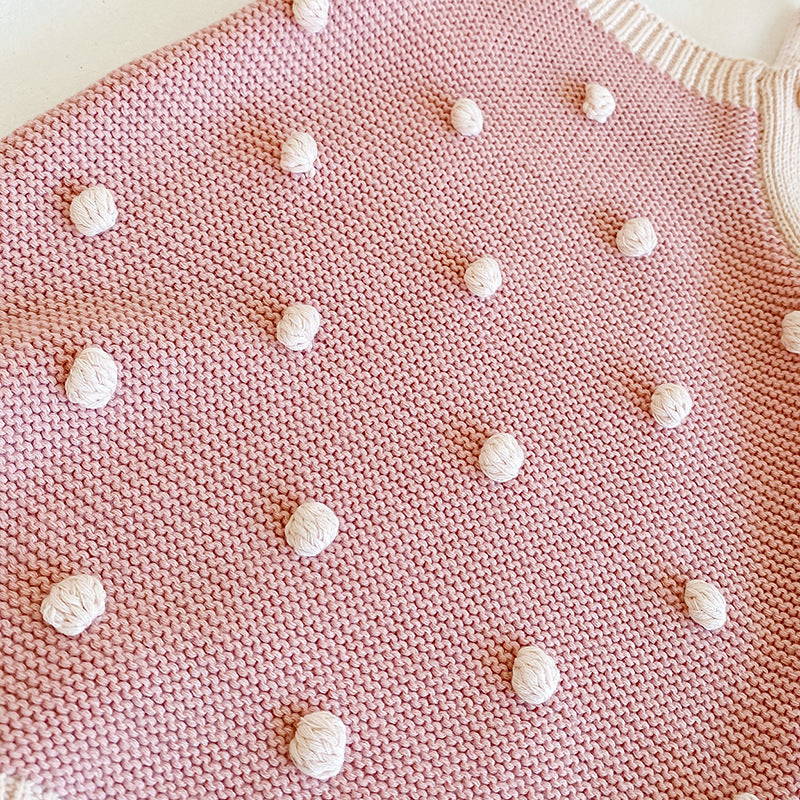 Body Infantil de Tricô Pompomzinhos