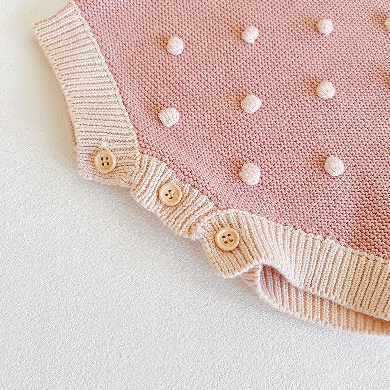 Body Infantil de Tricô Pompomzinhos