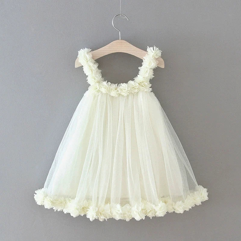 Vestido Infantil Tule Florzinhas
