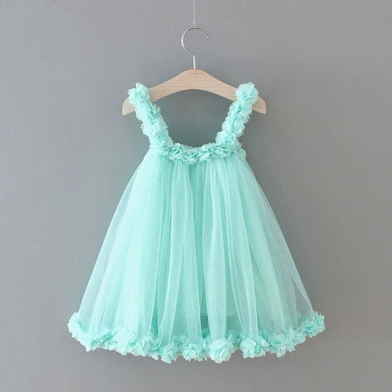 Vestido Infantil Tule Florzinhas