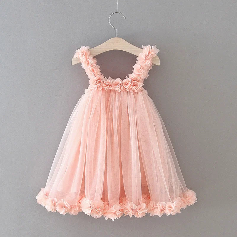 Vestido Infantil Tule Florzinhas
