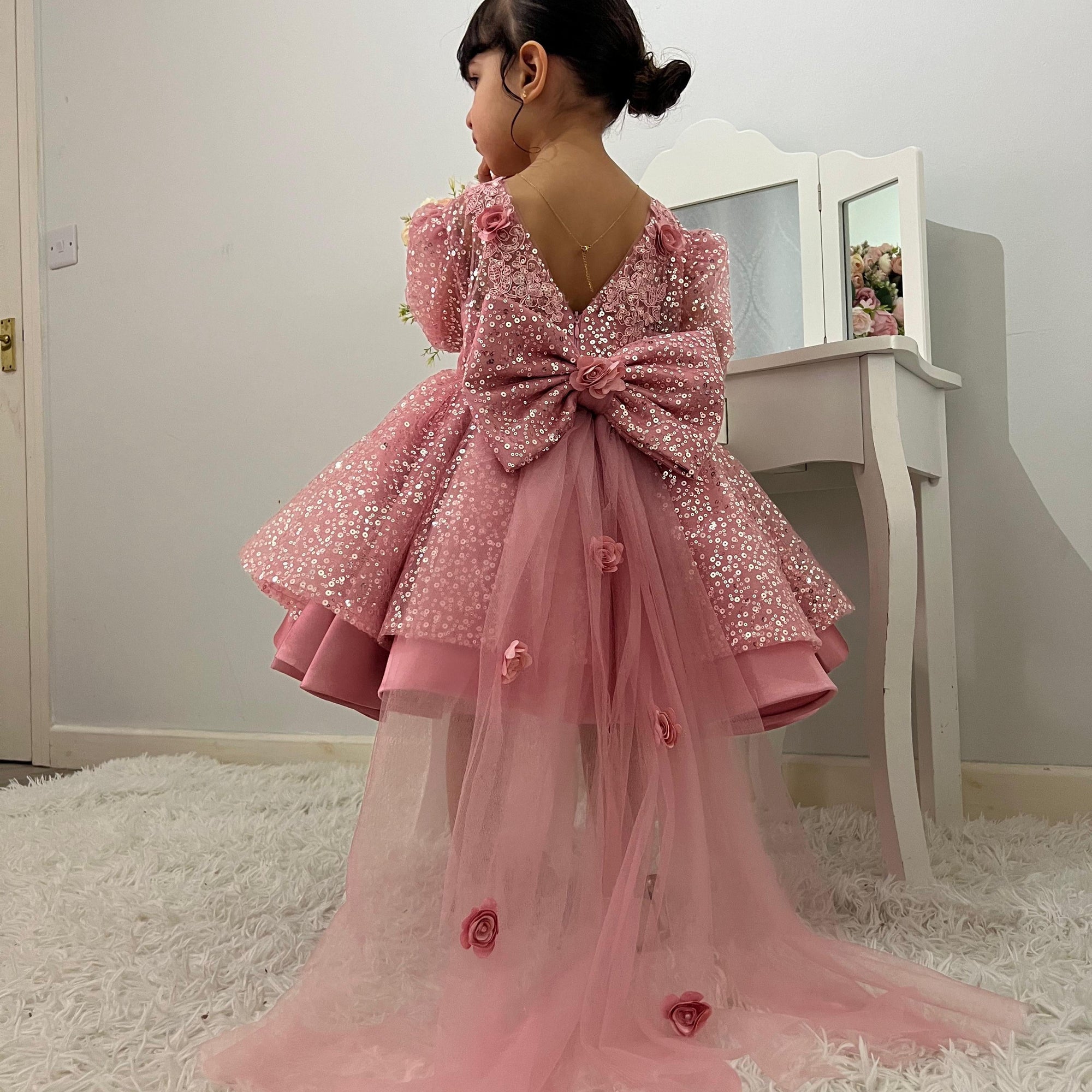 Vestido De Festa Infantil Brilhante Lacinho