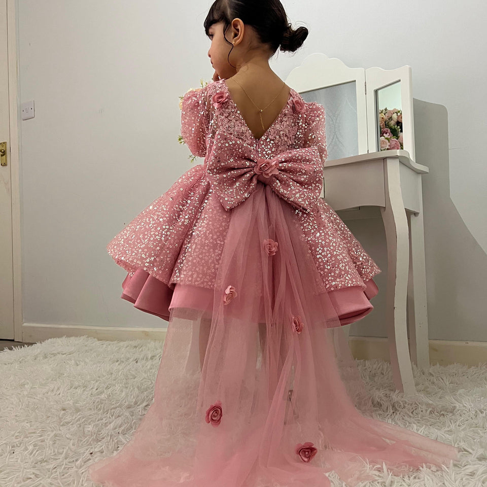 Vestido De Festa Infantil Brilhante Lacinho