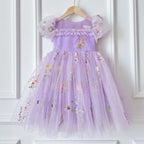 Vestido Infantil de Tule Floral