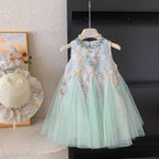 Vestido de Festa Infantil Florzinhas e Borboletas