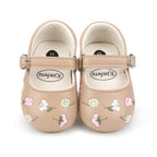Sapato Infantil Feminino Bordado Florzinhas