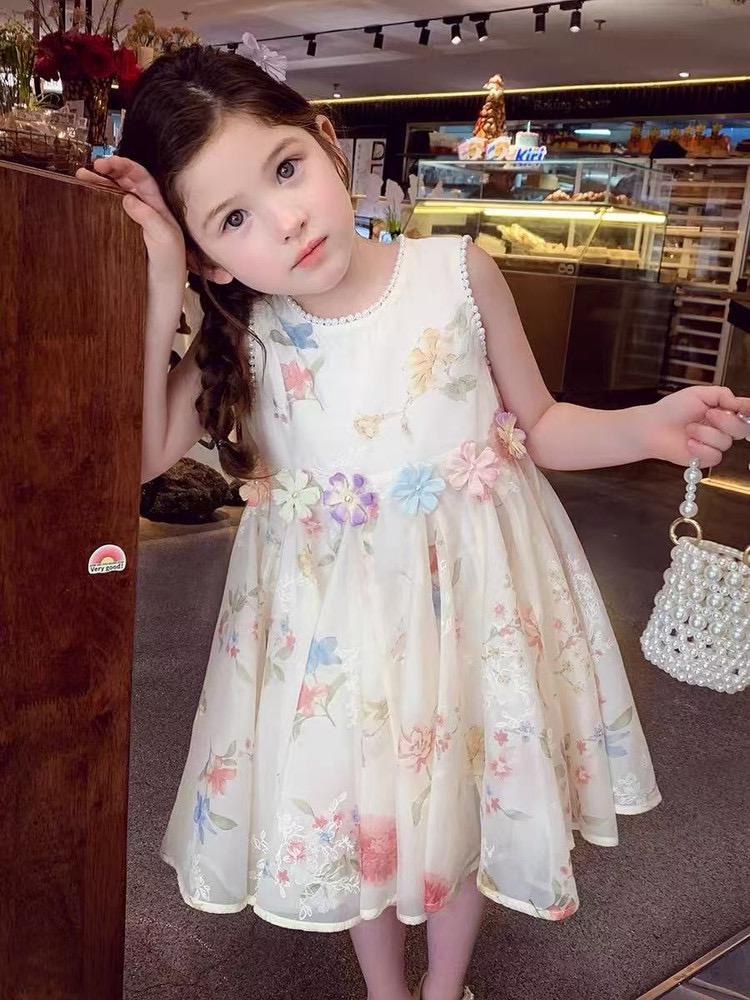 Vestido Infantil Florzinhas Coloridas