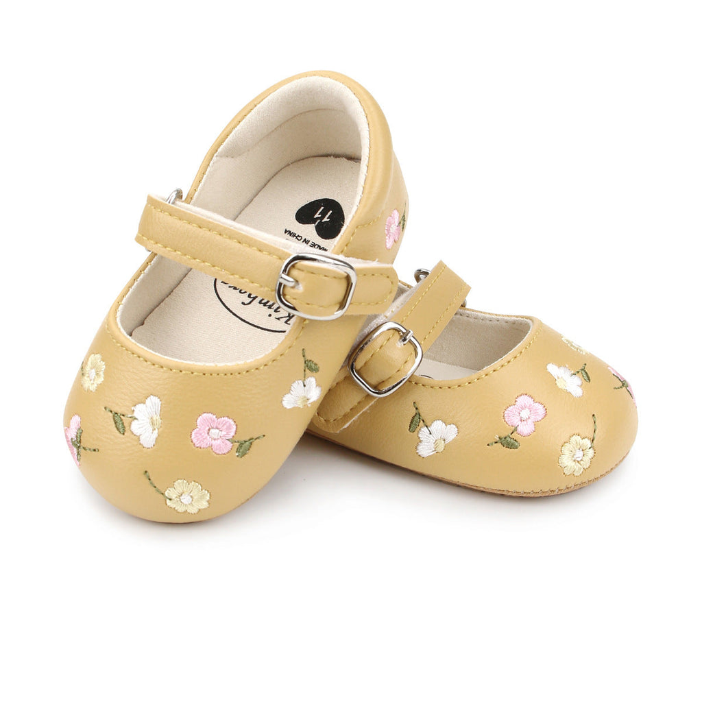 Sapato Infantil Feminino Bordado Florzinhas