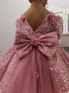 Vestido De Festa Infantil Brilhante Lacinho