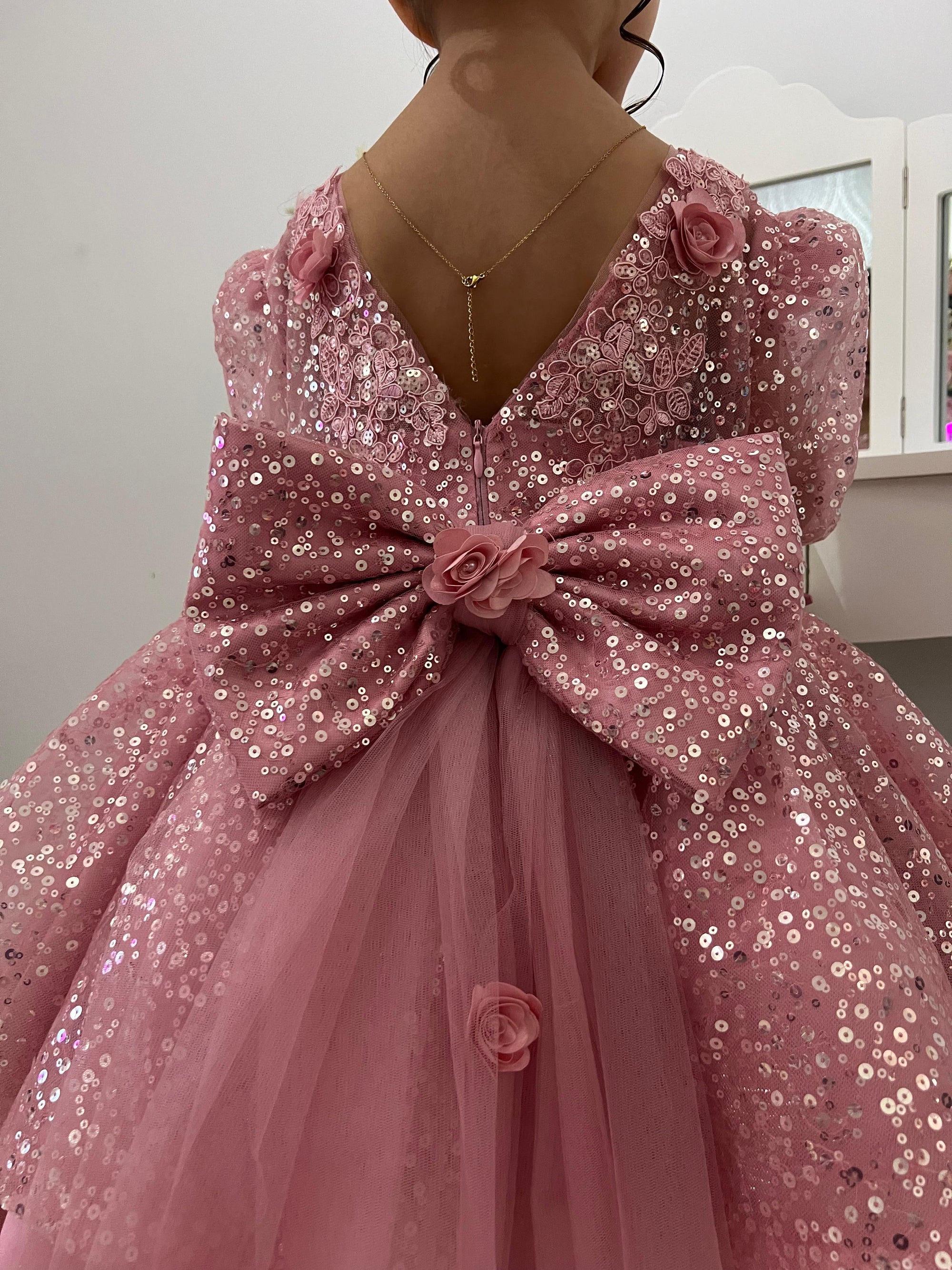 Vestido De Festa Infantil Brilhante Lacinho