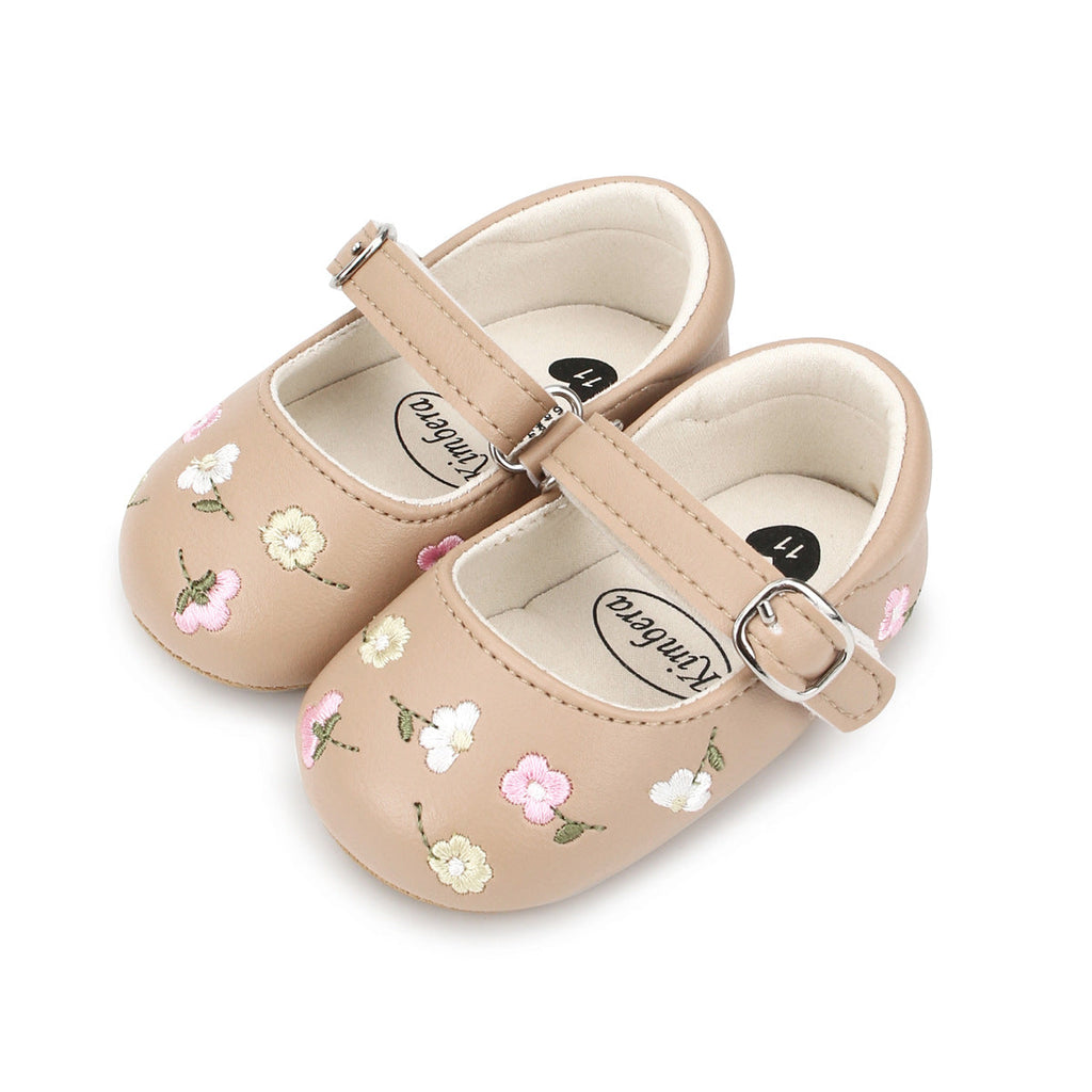 Sapato Infantil Feminino Bordado Florzinhas