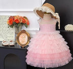 Vestido Infantil de Tule Alcinha Borboletas