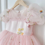 Vestido Infantil de Tule Floral