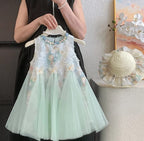 Vestido de Festa Infantil Florzinhas e Borboletas