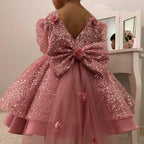 Vestido De Festa Infantil Brilhante Lacinho
