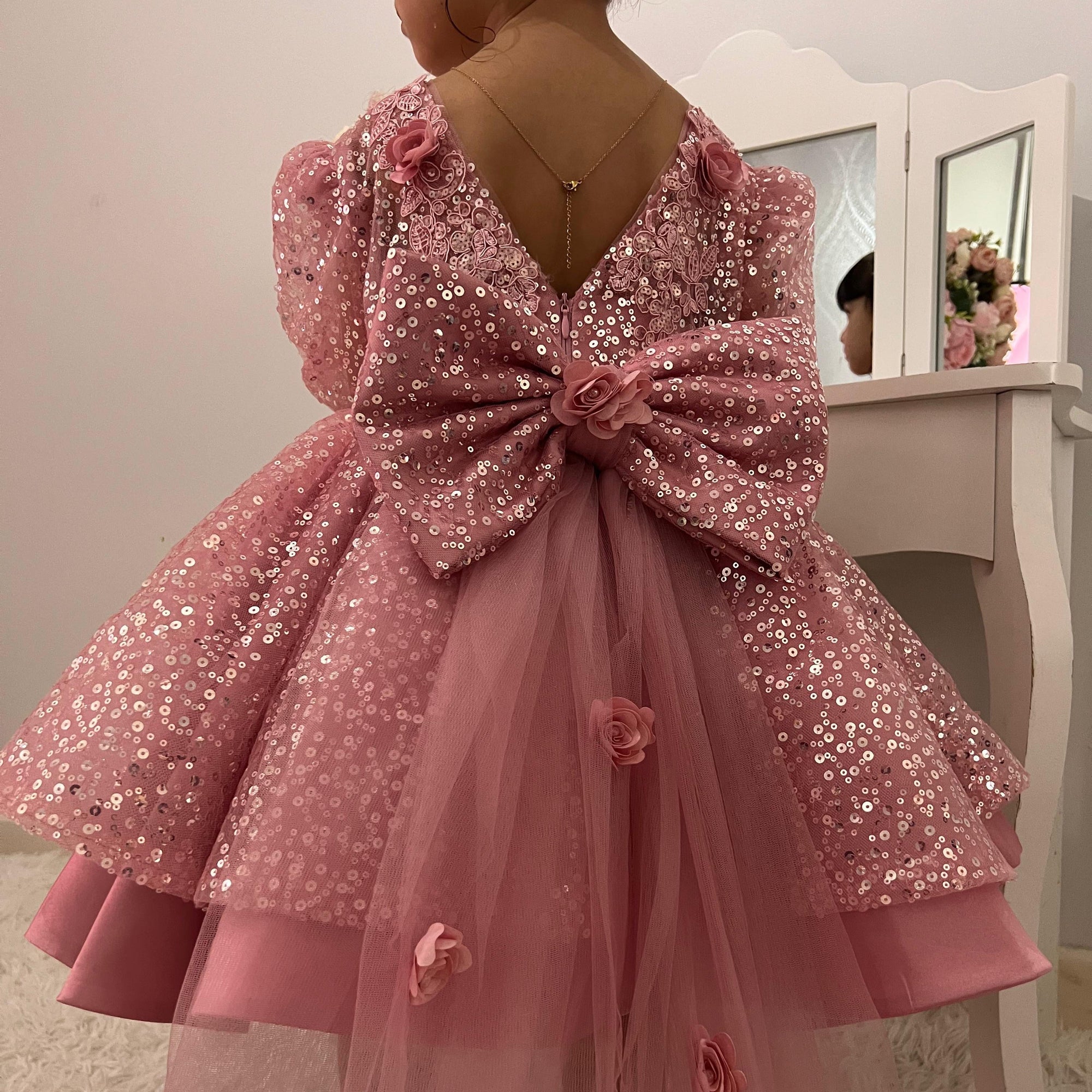 Vestido De Festa Infantil Brilhante Lacinho