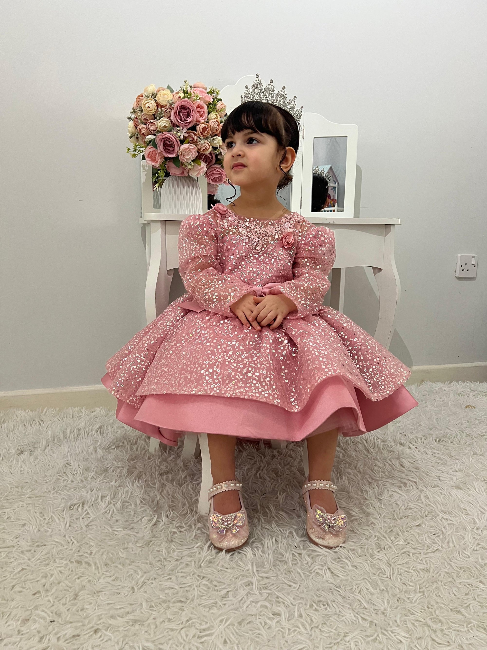 Vestido De Festa Infantil Brilhante Lacinho