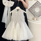 Vestido Infantil de Festa Brilhantes Tule
