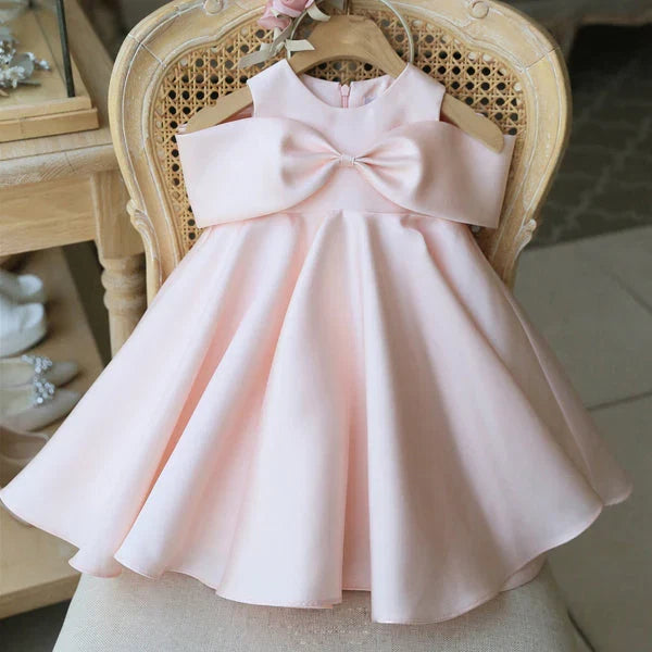 Vestido Infantil Rosa Lacinho