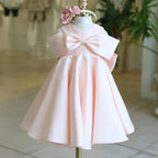Vestido Infantil Rosa Lacinho