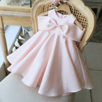Vestido Infantil Rosa Lacinho
