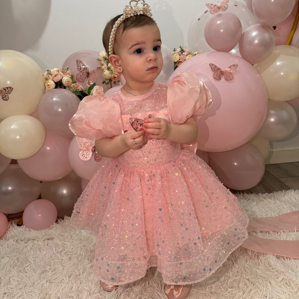 Vestido de Festa Brilhante com Lacinho