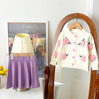 Conjunto Infantil Tricô Mussi Inverno Flores