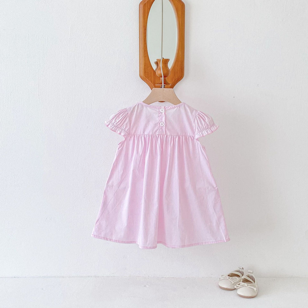 Vestido Infantil Florzinhas e Manga Babadinhos