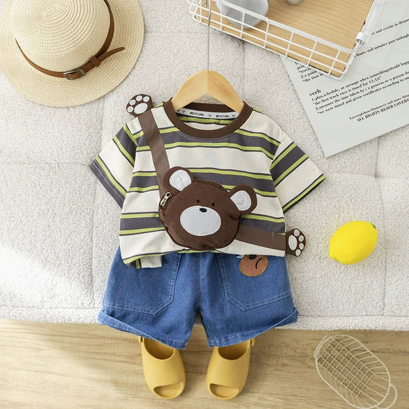 Conjunto Infantil Listras Ursinho