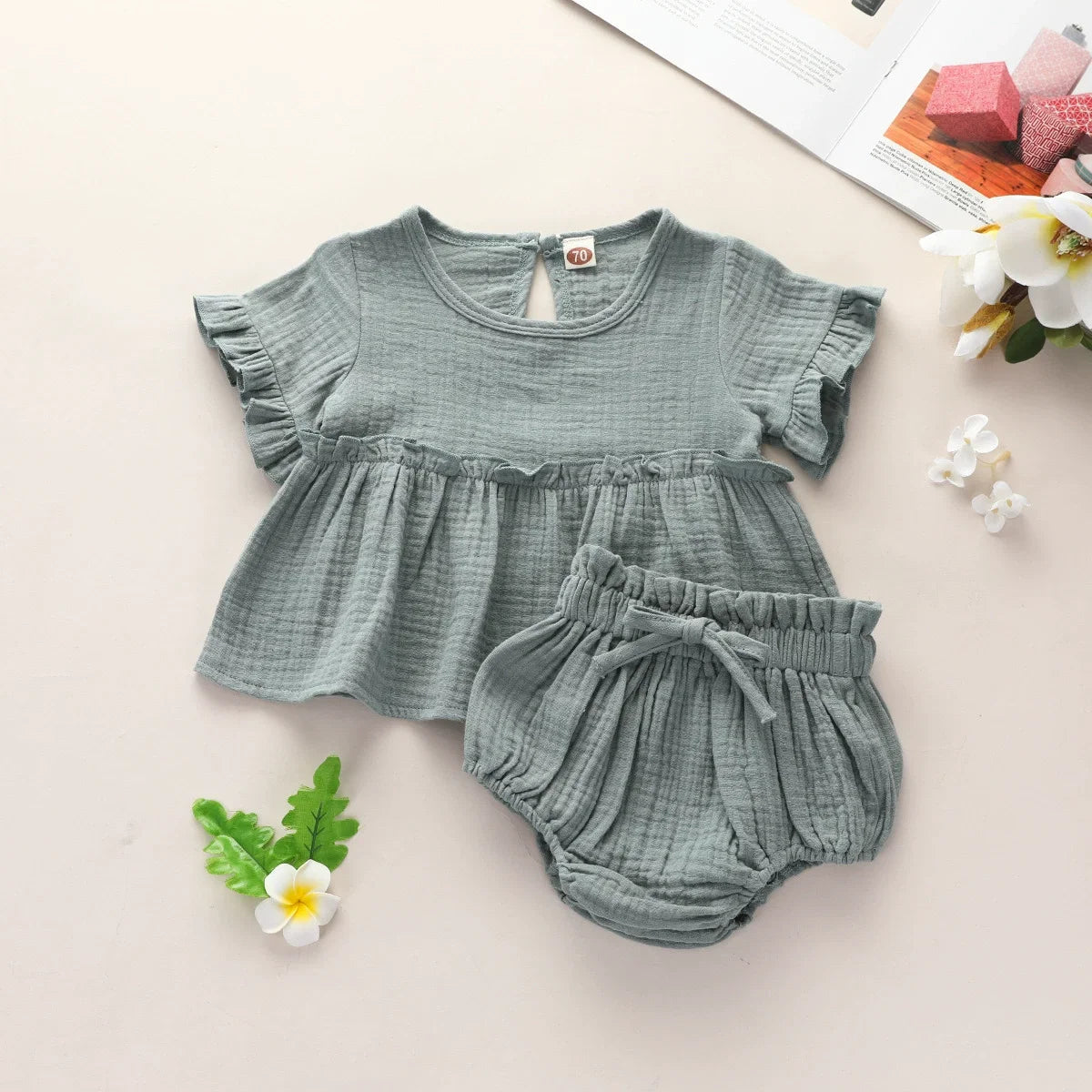 Conjunto Infantil Feminino Verão Lacinho