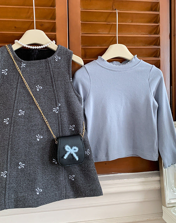 Conjunto de Inverno Azul Lacinhos