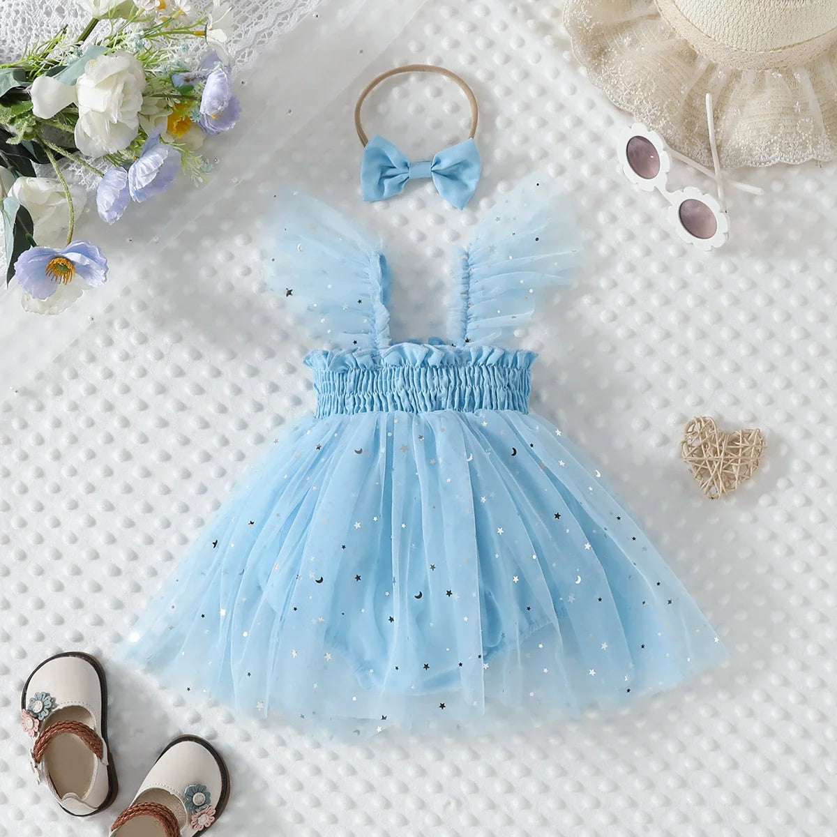 Vestido Infantil Tule  Estrelinhas