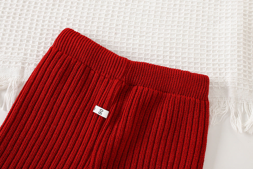 Conjunto Infantil Feminino de Tricô Inverno