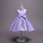 Vestido Infantil Lacinho e Aplíque Floral