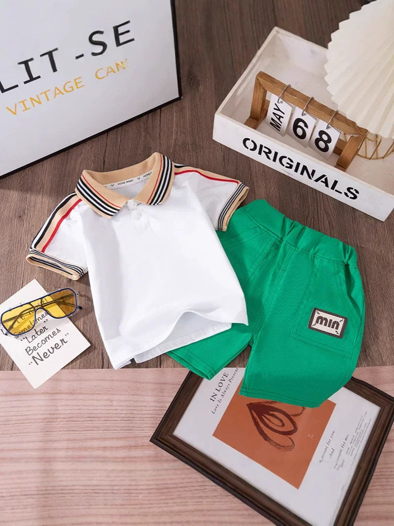 Conjunto Infantil Masculino Polo Lístras