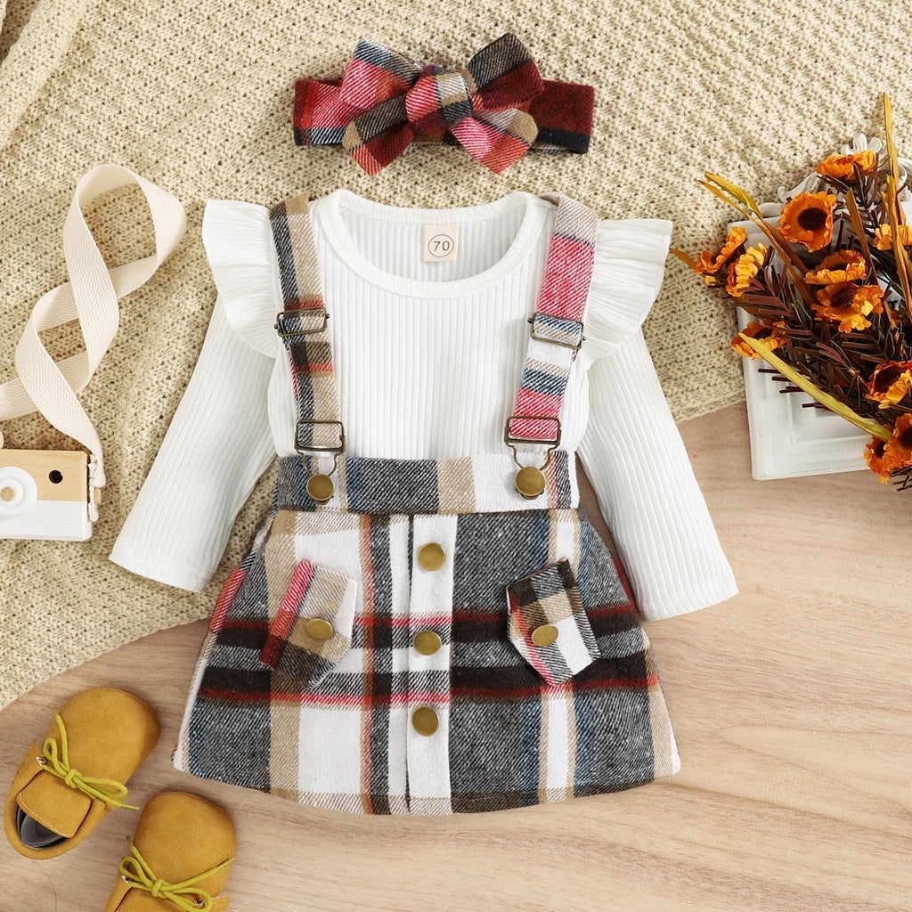 Conjunto Infantil Jardineira Xadrez
