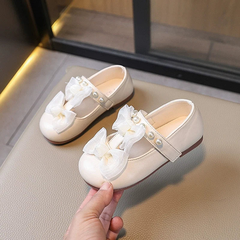Sapato Infantil Feminino Pérolas Lacinho