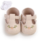 Sapato Infantil Feminino Bordado Florzinhas