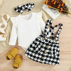 Conjunto Infantil Jardineira Xadrez