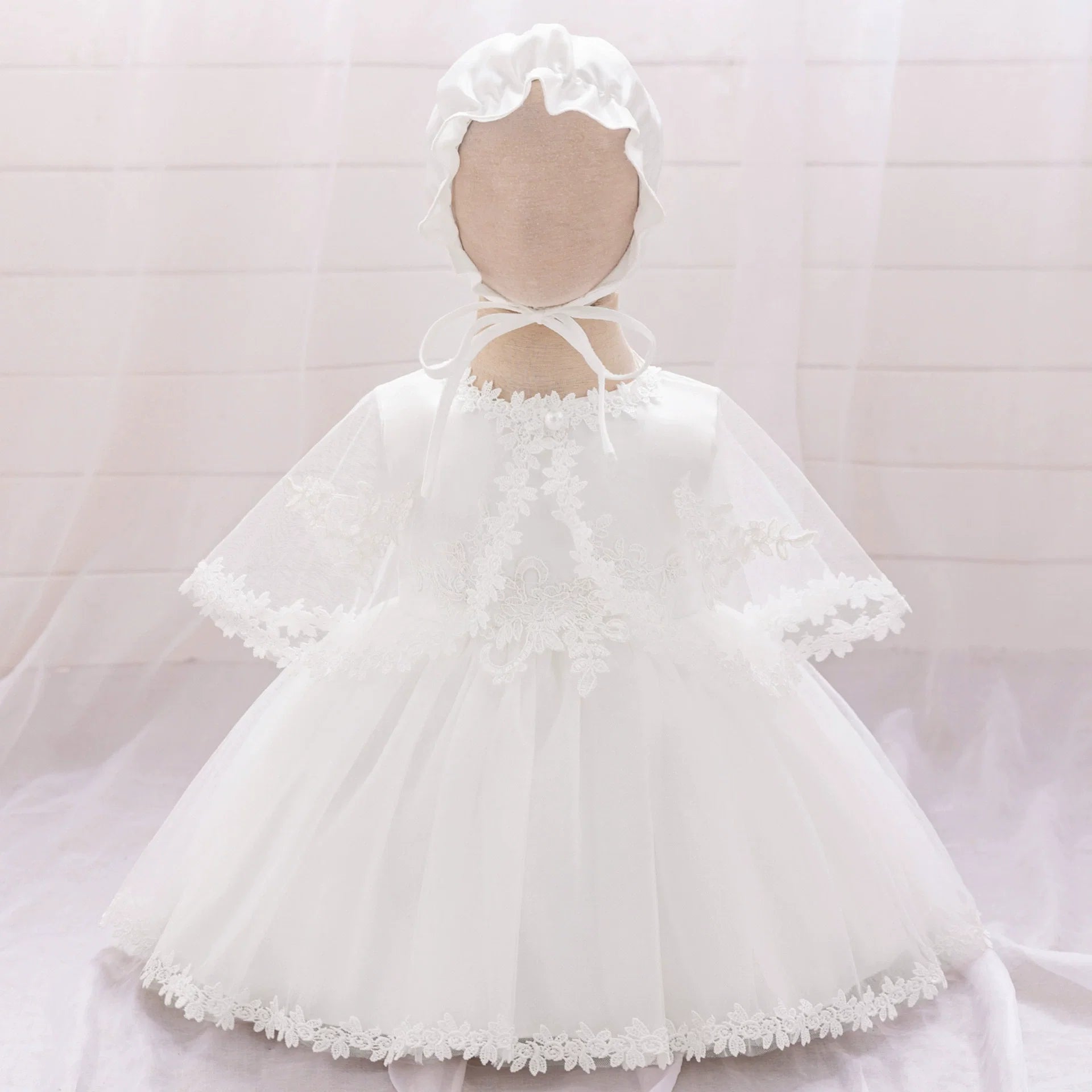 Vestido Infantil Luxo com  Bordado Flores