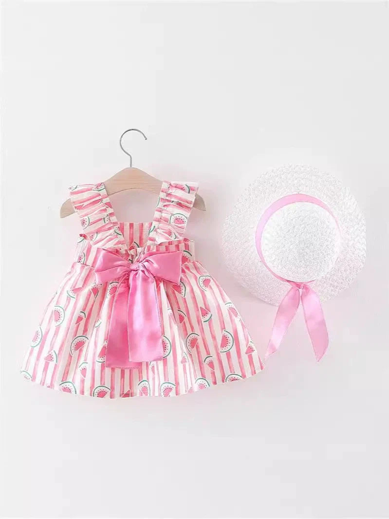 Vestido Infantil Melancia Lacinho