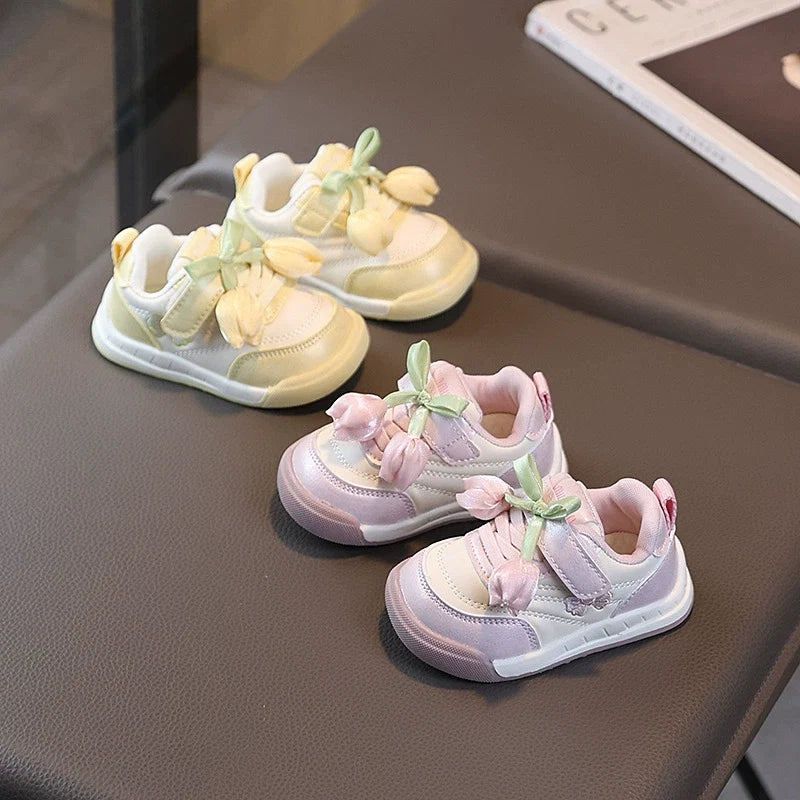 Tênis Infantil Feminino Velcro Tulipa
