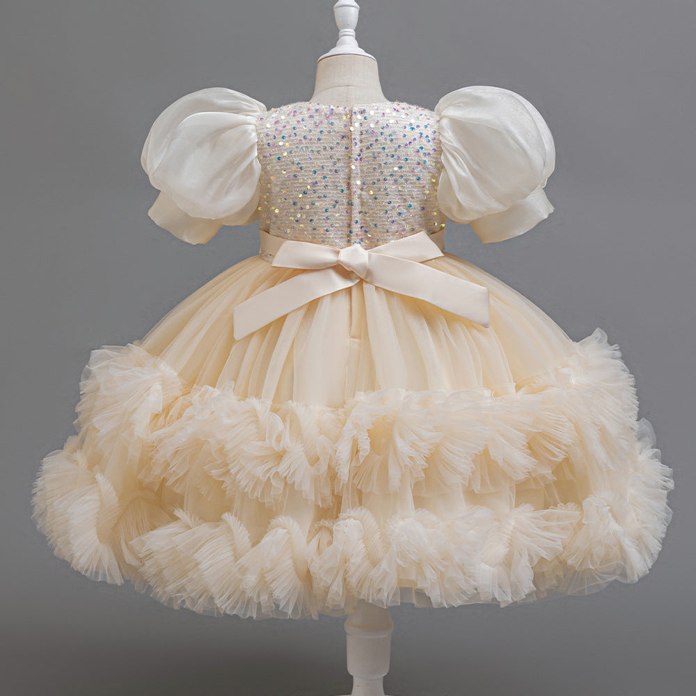 Vestido Infantil Brilhante Bufante