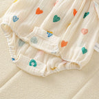 Body Infantil Verão Coraçõeszinhos + Chapéu