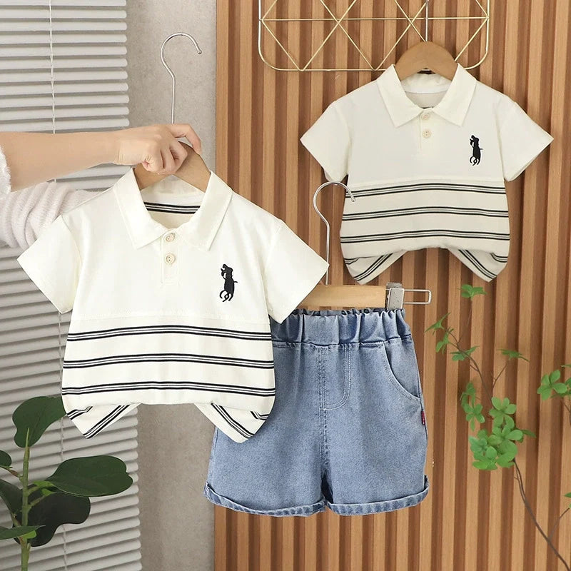 Conjunto Infantil Masculino Polo Lístras