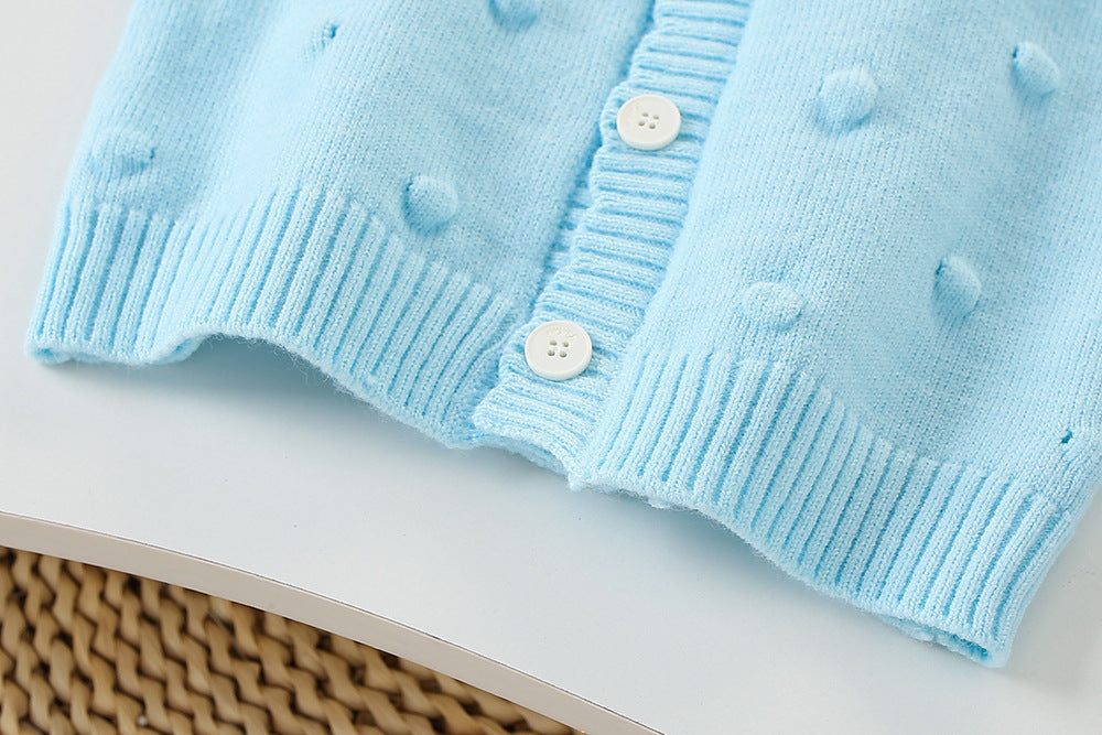 Cardigan Infantil Tricô Florzinhas
