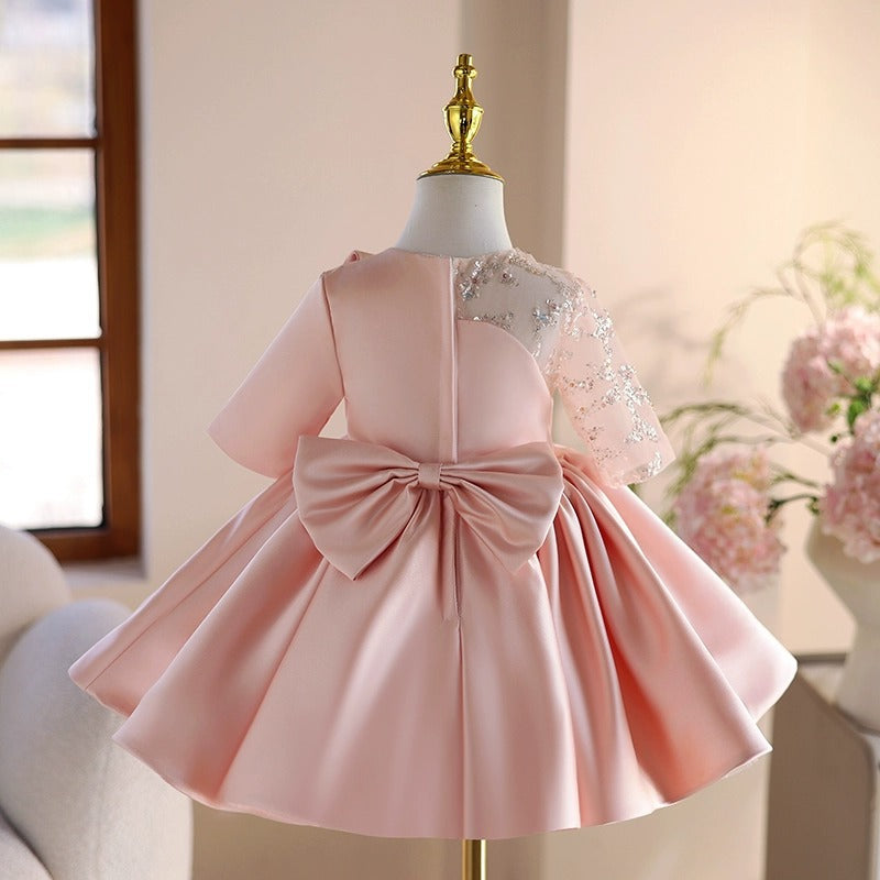 Vestido de Festa Infantil Rosa com Strass